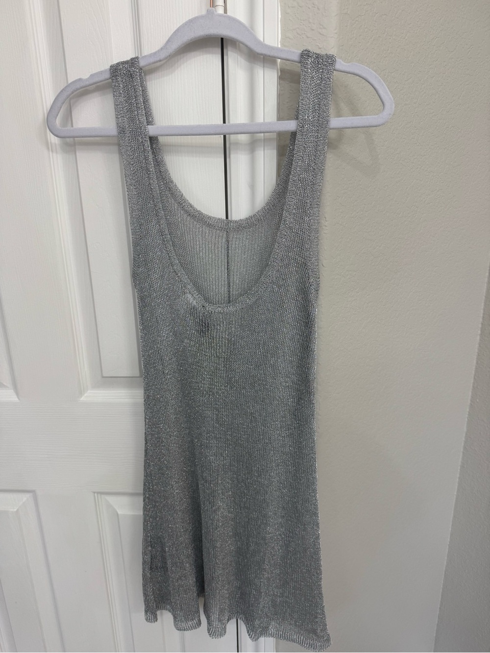 H&M Silver Sheer Knit Swim Coverup size medium - Picture 5 of 7